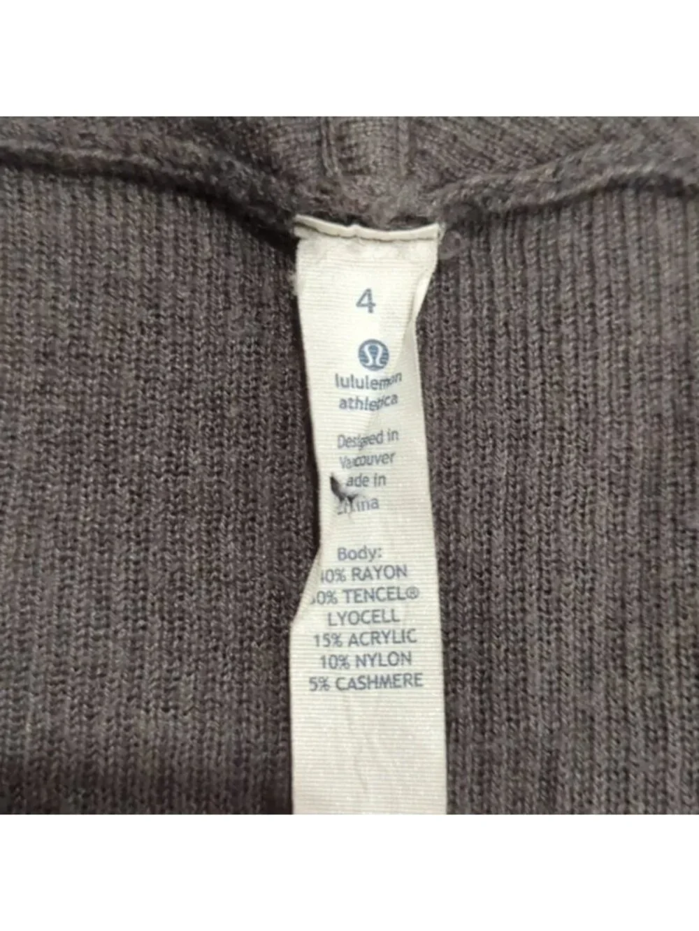 LULULEMON Sundown Open Front Hooded Ribbed Cardigan Sweater Hoodie w/ Pockets